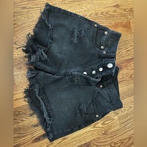 aeropostale black denim shorts